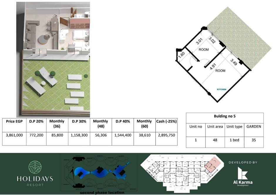 1bedroom 48 m